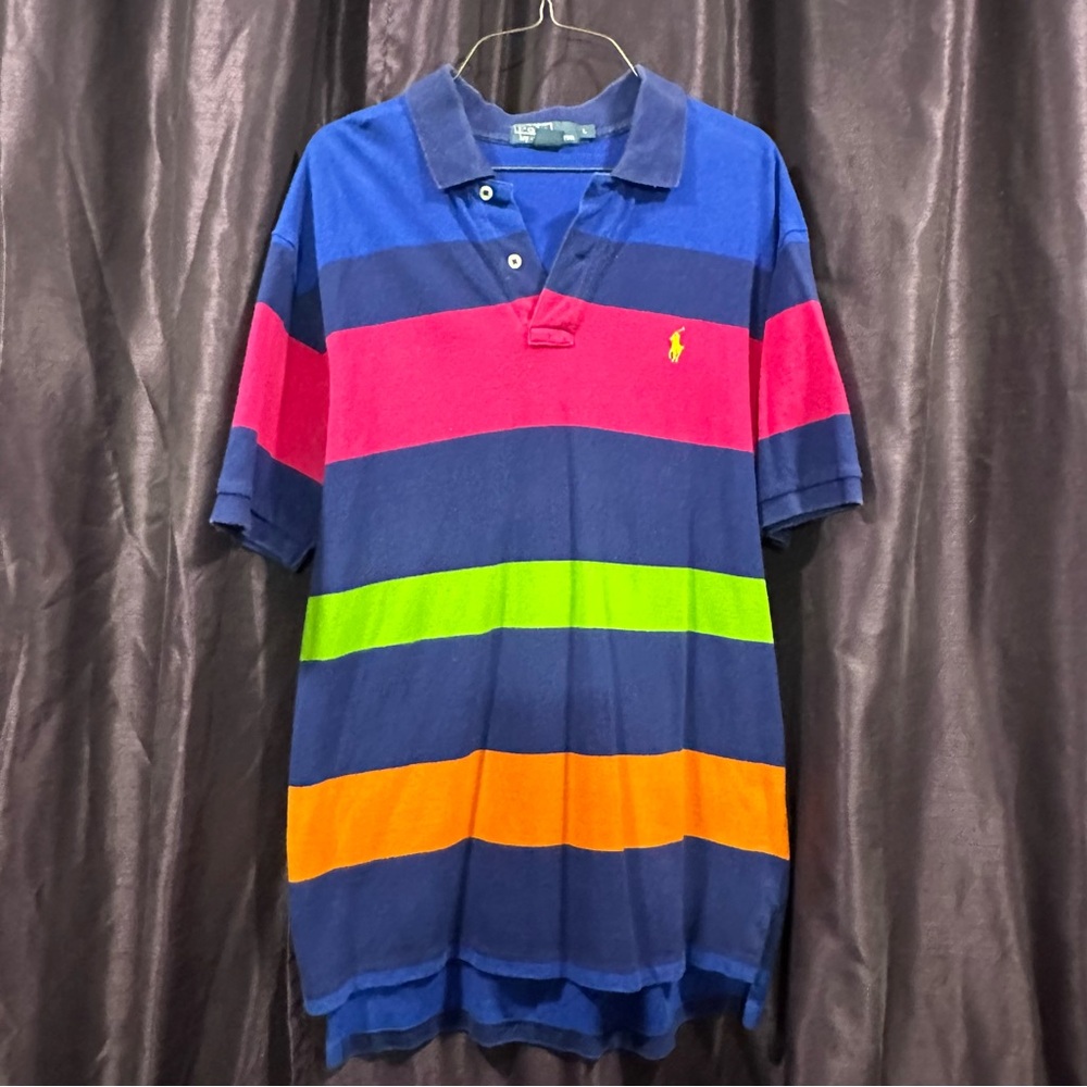 Polo Shirt - Blue, Pink, Green, Orange Sz L
